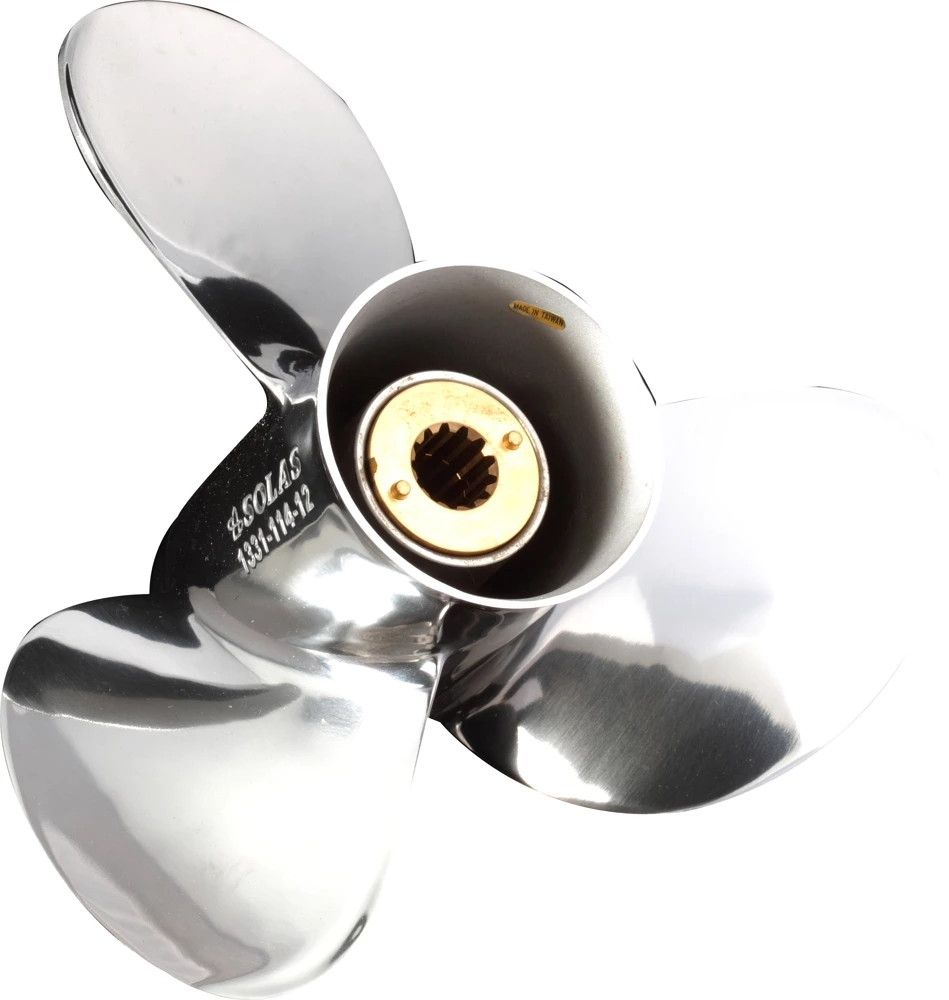 SOLAS 1331-114-12 New Saturn Mercury Stainless Steel 25-70 HP 12 Propeller 3 SOLAS 1331-114-12 New Saturn Mercury Stainless Steel 25-70 HP 12 Propeller